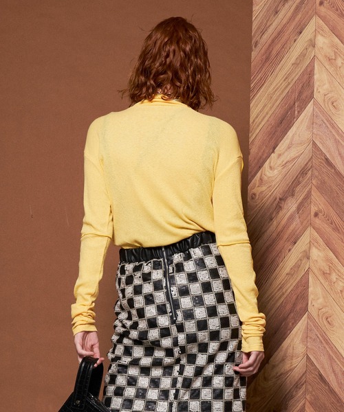 MAISON SPECIAL(メゾンスペシャル)の「コットンガーゼテレコハイネックトップ【MAISON SPECIAL/メゾンスペシャル】(Tシャツ/カットソー・レディース・ホワイト/ブラック/イエロー/オレンジ/グリーン・FREE)」の20枚目の写真