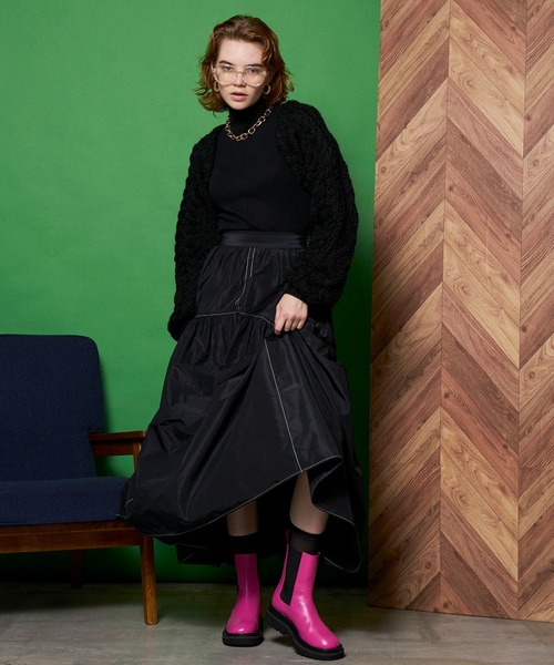 MAISON SPECIAL(メゾンスペシャル)の「コットンガーゼテレコハイネックトップ【MAISON SPECIAL/メゾンスペシャル】(Tシャツ/カットソー・レディース・ホワイト/ブラック/イエロー/オレンジ/グリーン・FREE)」の18枚目の写真