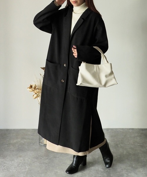 Riberry（リベリー）の「ダブルフェイスチェスターコート（チェスターコート・レディース・ブラック/アイボリー/モカ・MEDIUM）」の9枚目の写真