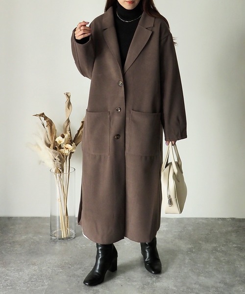 Riberry（リベリー）の「ダブルフェイスチェスターコート（チェスターコート・レディース・ブラック/アイボリー/モカ・MEDIUM）」の12枚目の写真