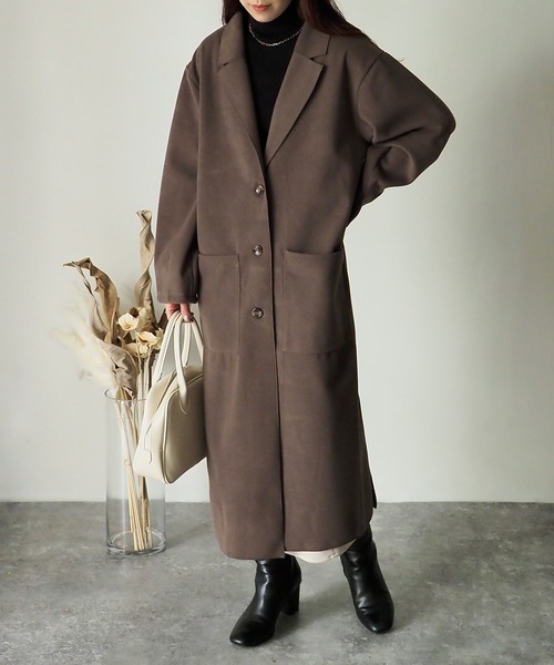 Riberry（リベリー）の「ダブルフェイスチェスターコート（チェスターコート・レディース・ブラック/アイボリー/モカ・MEDIUM）」の13枚目の写真