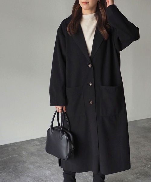 Riberry（リベリー）の「ダブルフェイスチェスターコート（チェスターコート・レディース・ブラック/アイボリー/モカ・MEDIUM）」の17枚目の写真