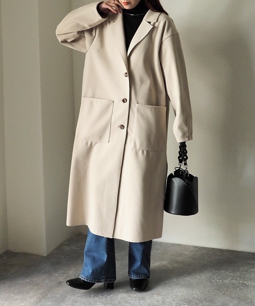 Riberry（リベリー）の「ダブルフェイスチェスターコート（チェスターコート・レディース・ブラック/アイボリー/モカ・MEDIUM）」の5枚目の写真