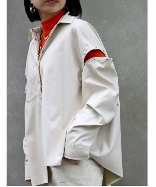 AULA AILA（アウラアイラ）の「【別注】AULA AILA/アウラアイラ/フェイクレザーシャツ（シャツ/ブラウス・レディース・アイボリー・0）」の12枚目の写真