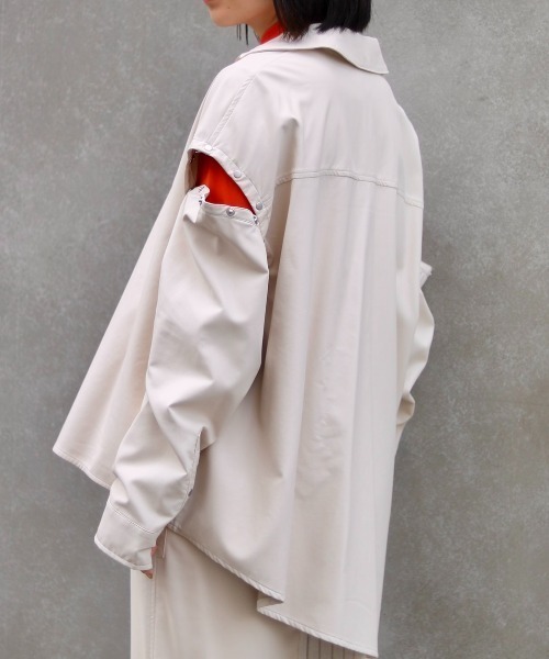 AULA AILA（アウラアイラ）の「【別注】AULA AILA/アウラアイラ/フェイクレザーシャツ（シャツ/ブラウス・レディース・アイボリー・0）」の4枚目の写真