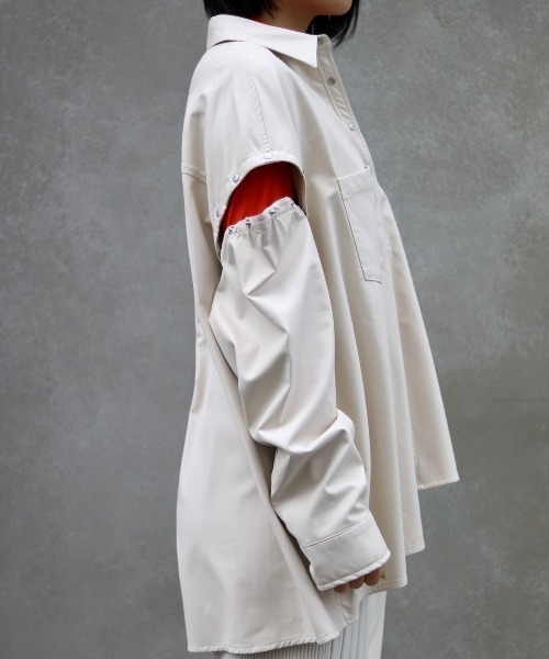 AULA AILA（アウラアイラ）の「【別注】AULA AILA/アウラアイラ/フェイクレザーシャツ（シャツ/ブラウス・レディース・アイボリー・0）」の6枚目の写真