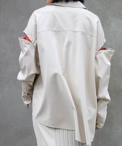 AULA AILA（アウラアイラ）の「【別注】AULA AILA/アウラアイラ/フェイクレザーシャツ（シャツ/ブラウス・レディース・アイボリー・0）」の7枚目の写真