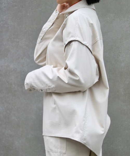 AULA AILA（アウラアイラ）の「【別注】AULA AILA/アウラアイラ/フェイクレザーシャツ（シャツ/ブラウス・レディース・アイボリー・0）」の9枚目の写真