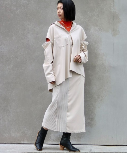 AULA AILA（アウラアイラ）の「【別注】AULA AILA/アウラアイラ/フェイクレザーシャツ（シャツ/ブラウス・レディース・アイボリー・0）」の10枚目の写真