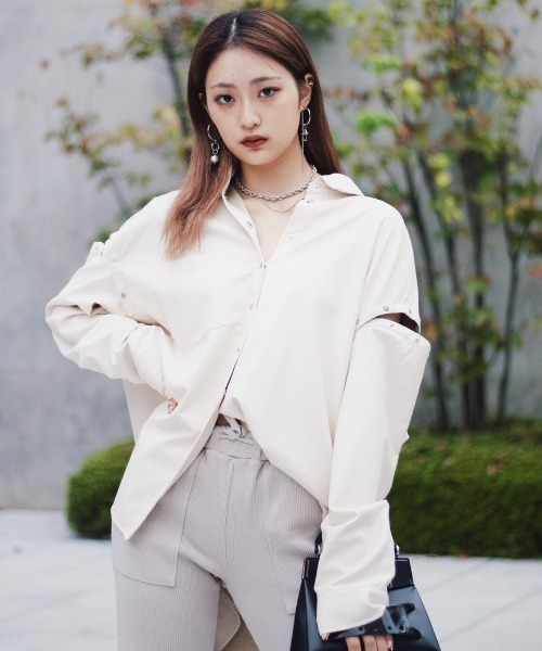 AULA AILA（アウラアイラ）の「【別注】AULA AILA/アウラアイラ/フェイクレザーシャツ（シャツ/ブラウス・レディース・アイボリー・0）」の20枚目の写真