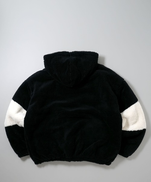 Anytime Songs（エニータイムソングス）の「ビッグシルエット もこもこボアフードブルゾン（ブルゾン・レディース・オフホワイト/ブラック/ベージュ・MEDIUM/LARGE/X-LARGE）」の5枚目の写真