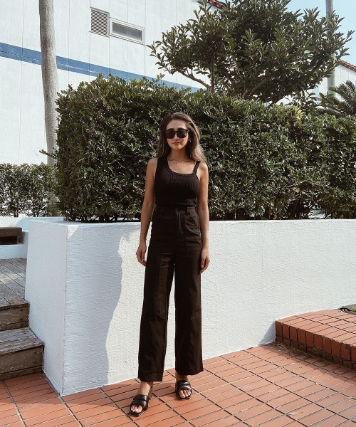 esutoreja(エストレジャ)の「センターステッチカラーストレートパンツ(その他パンツ・レディース・オレンジ/ブラック/イエロー・S/M)」の13枚目の写真