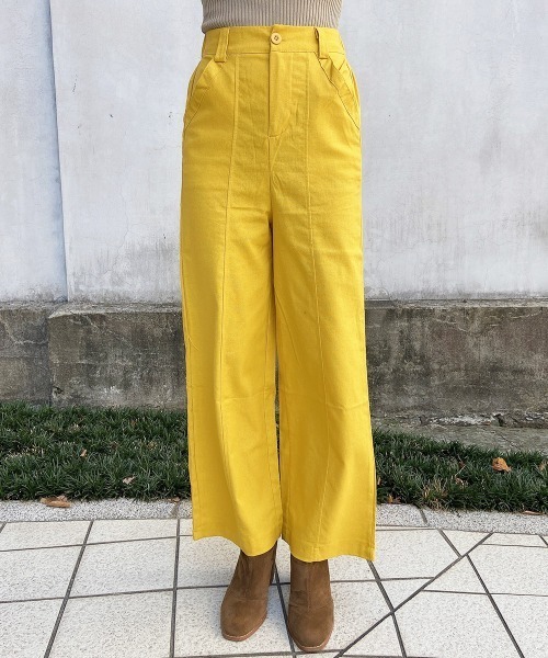 esutoreja(エストレジャ)の「センターステッチカラーストレートパンツ(その他パンツ・レディース・オレンジ/ブラック/イエロー・S/M)」の16枚目の写真