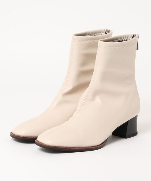 koe(コエ)の「スクエアストレッチブーツ*(ブーツ・レディース・ブラック/アイボリー・S/M/L)」の6枚目の写真