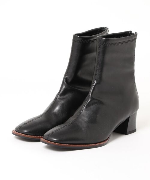 koe(コエ)の「スクエアストレッチブーツ*(ブーツ・レディース・ブラック/アイボリー・S/M/L)」の5枚目の写真