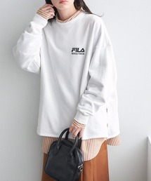 FILA | FILA/ フィラ フロント刺繍＆バックロゴプリント ビッグシルエット裏毛バックスリットスウェット(スウェット)