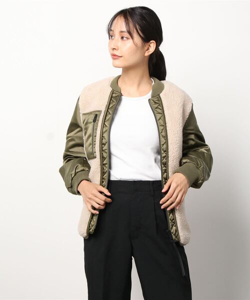 ALLSAINTS(オールセインツ)の「SURI BOMBER JACKET | SURI ボンバー ジャケット(MA-1・レディース・ブラック/カーキ系・6/8/4/10)」の14枚目の写真