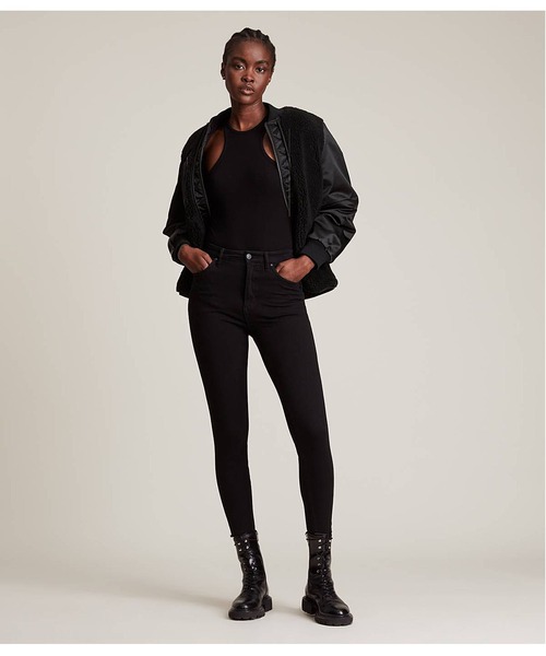 ALLSAINTS(オールセインツ)の「SURI BOMBER JACKET | SURI ボンバー ジャケット(MA-1・レディース・ブラック/カーキ系・6/8/4/10)」の4枚目の写真