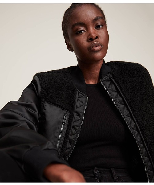 ALLSAINTS(オールセインツ)の「SURI BOMBER JACKET | SURI ボンバー ジャケット(MA-1・レディース・ブラック/カーキ系・6/8/4/10)」の5枚目の写真