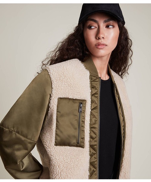 ALLSAINTS(オールセインツ)の「SURI BOMBER JACKET | SURI ボンバー ジャケット(MA-1・レディース・ブラック/カーキ系・6/8/4/10)」の8枚目の写真