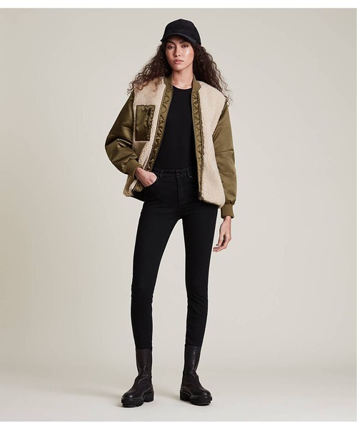 ALLSAINTS(オールセインツ)の「SURI BOMBER JACKET | SURI ボンバー ジャケット(MA-1・レディース・ブラック/カーキ系・6/8/4/10)」の10枚目の写真