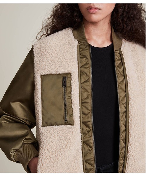 ALLSAINTS(オールセインツ)の「SURI BOMBER JACKET | SURI ボンバー ジャケット(MA-1・レディース・ブラック/カーキ系・6/8/4/10)」の11枚目の写真