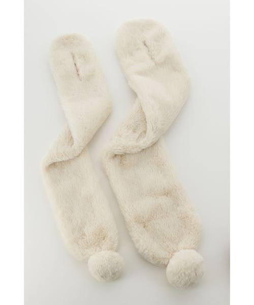 Catherine Cottage（キャサリンコテージ）の「ポンポンファーマフラー　L（マフラー・キッズ・ベージュ/グレー/オフホワイト/アイボリー/ライラック/スモークピンク・L）」の22枚目の写真