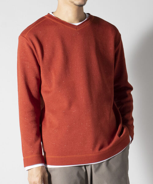 NOLLEY'S goodman(ノーリーズグッドマン)の「レイヤードニット Vネック プルオーバー ※Tシャツ付き(ニット/セーター・メンズ・ネイビー/サーモンピンク/ライトグレー/ブラウン・MEDIUM/LARGE/SMALL)」の8枚目の写真