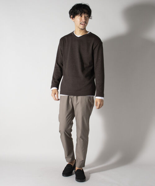 NOLLEY'S goodman(ノーリーズグッドマン)の「レイヤードニット Vネック プルオーバー ※Tシャツ付き(ニット/セーター・メンズ・ネイビー/サーモンピンク/ライトグレー/ブラウン・MEDIUM/LARGE/SMALL)」の10枚目の写真