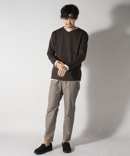 NOLLEY'S goodman(ノーリーズグッドマン)の「レイヤードニット Vネック プルオーバー ※Tシャツ付き(ニット/セーター・メンズ・ネイビー/サーモンピンク/ライトグレー/ブラウン・MEDIUM/LARGE/SMALL)」の11枚目の写真