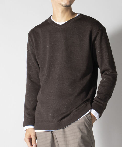 NOLLEY'S goodman(ノーリーズグッドマン)の「レイヤードニット Vネック プルオーバー ※Tシャツ付き(ニット/セーター・メンズ・ネイビー/サーモンピンク/ライトグレー/ブラウン・MEDIUM/LARGE/SMALL)」の12枚目の写真