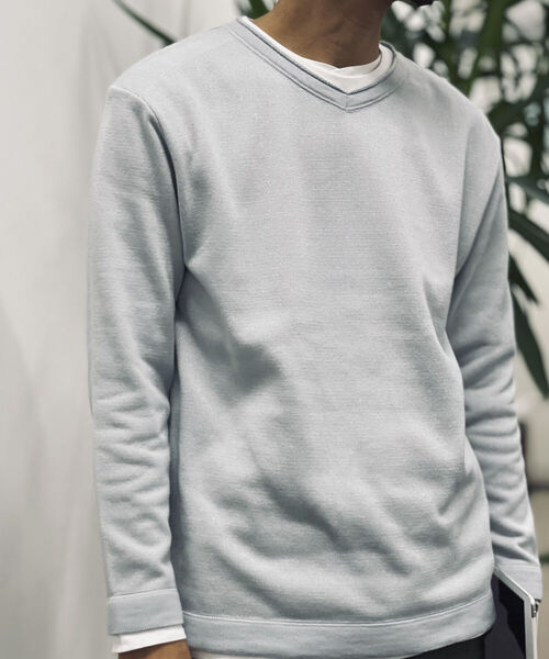 NOLLEY'S goodman(ノーリーズグッドマン)の「レイヤードニット Vネック プルオーバー ※Tシャツ付き(ニット/セーター・メンズ・ネイビー/サーモンピンク/ライトグレー/ブラウン・MEDIUM/LARGE/SMALL)」の13枚目の写真