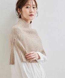 リブストレッチスヌードポンチョ