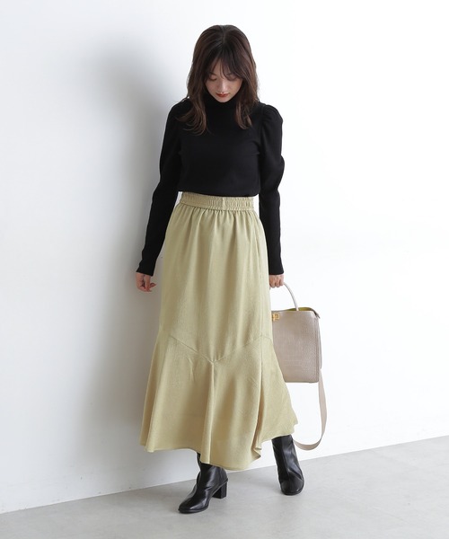 FREE'S MART（フリーズマート）の「三角テレコハイネックパフスリーブカットソー（Tシャツ/カットソー・レディース・ホワイト/ブラック/パープル/ブラウン・FREE）」の9枚目の写真