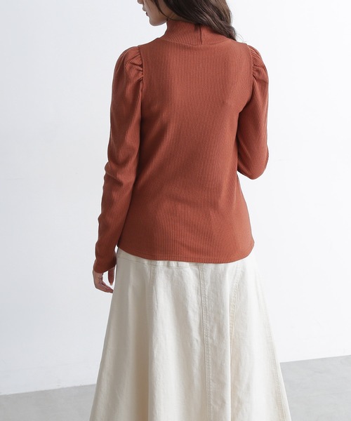 FREE'S MART（フリーズマート）の「三角テレコハイネックパフスリーブカットソー（Tシャツ/カットソー・レディース・ホワイト/ブラック/パープル/ブラウン・FREE）」の6枚目の写真