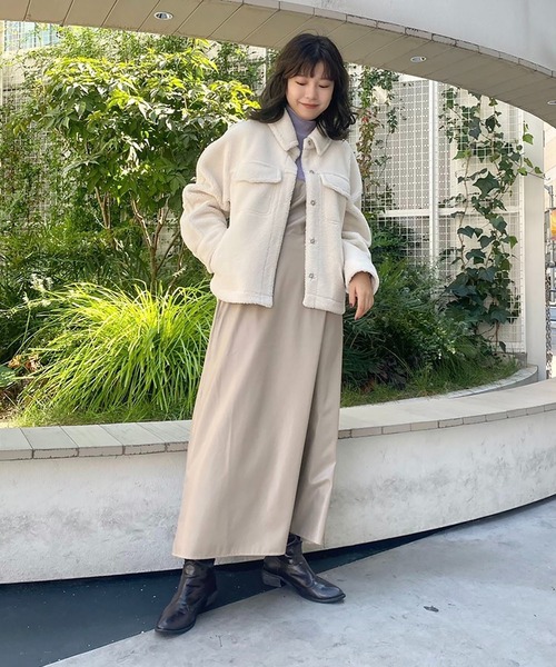 FREE'S MART（フリーズマート）の「三角テレコハイネックパフスリーブカットソー（Tシャツ/カットソー・レディース・ホワイト/ブラック/パープル/ブラウン・FREE）」の14枚目の写真