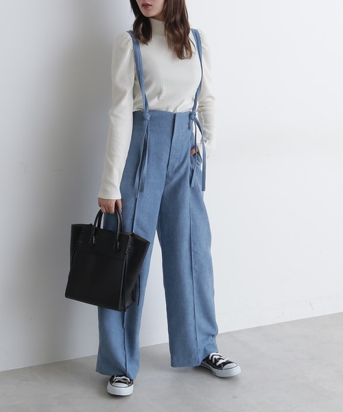 FREE'S MART（フリーズマート）の「三角テレコハイネックパフスリーブカットソー（Tシャツ/カットソー・レディース・ホワイト/ブラック/パープル/ブラウン・FREE）」の13枚目の写真