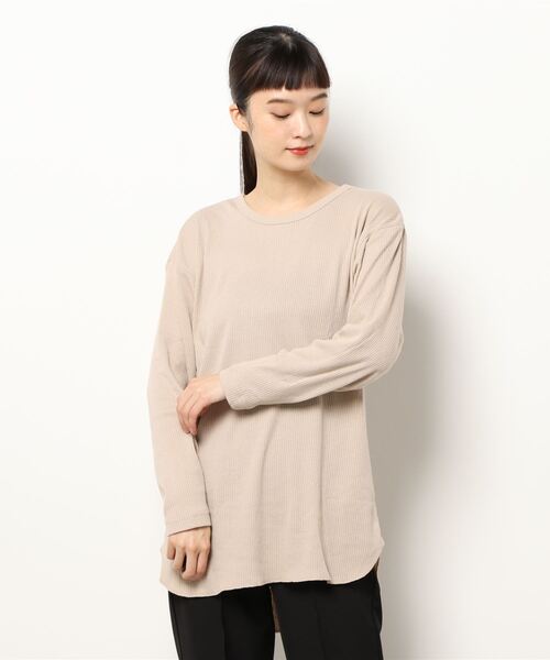 Samansa Mos2（サマンサ モスモス）の「前後着スウェットTシャツセット（アンサンブル・レディース・ベージュ/ピンク/パープル/ブラック・ﾌﾘ-）」の6枚目の写真