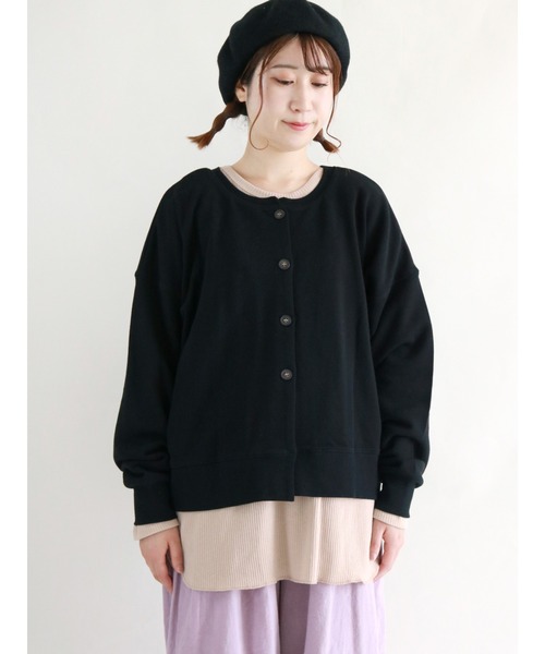 Samansa Mos2（サマンサ モスモス）の「前後着スウェットTシャツセット（アンサンブル・レディース・ベージュ/ピンク/パープル/ブラック・ﾌﾘ-）」の2枚目の写真