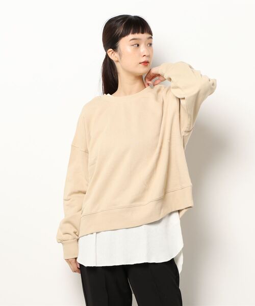 Samansa Mos2（サマンサ モスモス）の「前後着スウェットTシャツセット（アンサンブル・レディース・ベージュ/ピンク/パープル/ブラック・ﾌﾘ-）」の10枚目の写真