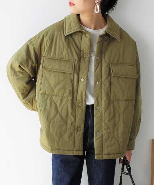 GeeRA（ジーラ）の「キルティングＣＰＯブルゾン（ブルゾン・レディース・ブラック/アイボリー/ライトカーキ・MEDIUM）」の3枚目の写真