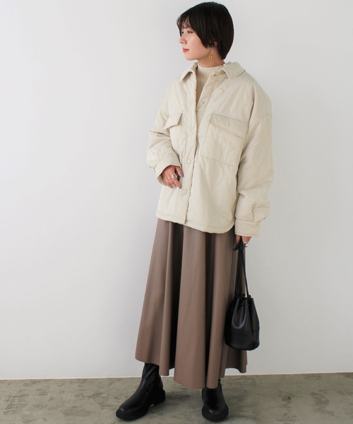 GeeRA（ジーラ）の「キルティングＣＰＯブルゾン（ブルゾン・レディース・ブラック/アイボリー/ライトカーキ・MEDIUM）」の5枚目の写真