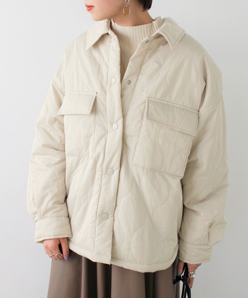 GeeRA（ジーラ）の「キルティングＣＰＯブルゾン（ブルゾン・レディース・ブラック/アイボリー/ライトカーキ・MEDIUM）」の4枚目の写真