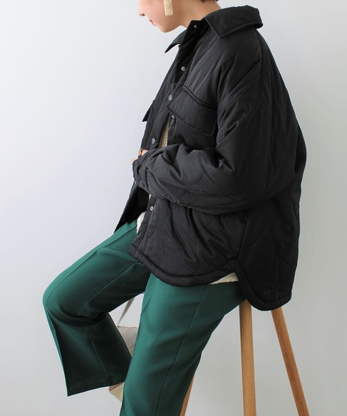 GeeRA（ジーラ）の「キルティングＣＰＯブルゾン（ブルゾン・レディース・ブラック/アイボリー/ライトカーキ・MEDIUM）」の6枚目の写真