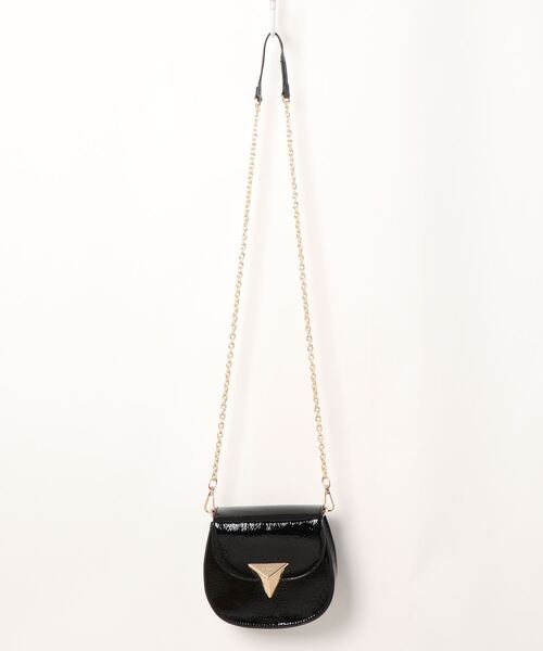 SISLEY（シスレー）の「フェイクレザー光沢仕上げミニショルダーバッグ（ショルダーバッグ・レディース・ブラック/クリーム・FREE）」の14枚目の写真