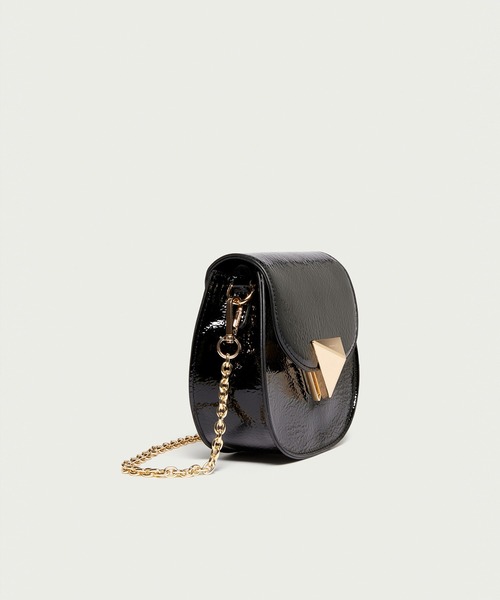 SISLEY（シスレー）の「フェイクレザー光沢仕上げミニショルダーバッグ（ショルダーバッグ・レディース・ブラック/クリーム・FREE）」の10枚目の写真