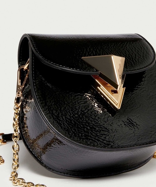 SISLEY（シスレー）の「フェイクレザー光沢仕上げミニショルダーバッグ（ショルダーバッグ・レディース・ブラック/クリーム・FREE）」の12枚目の写真