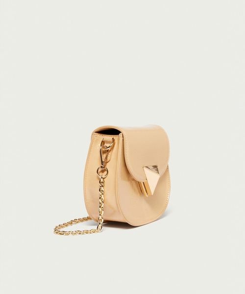 SISLEY（シスレー）の「フェイクレザー光沢仕上げミニショルダーバッグ（ショルダーバッグ・レディース・ブラック/クリーム・FREE）」の7枚目の写真