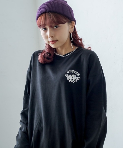 RASVOA(ラスボア)の「Bee ロンT(Tシャツ/カットソー・レディース・ブラック/オフホワイト・FREE)」の5枚目の写真