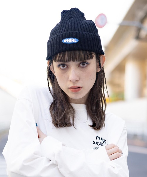 X-girl（エックスガール）の「STRIPED KNIT CAP（ニットキャップ